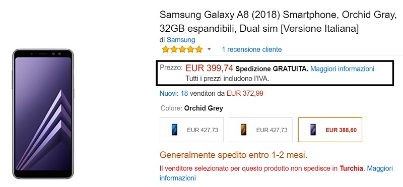 Galaxy A8 2018 fiyatı