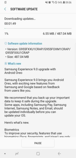 Galaxy S8 Android 8.0