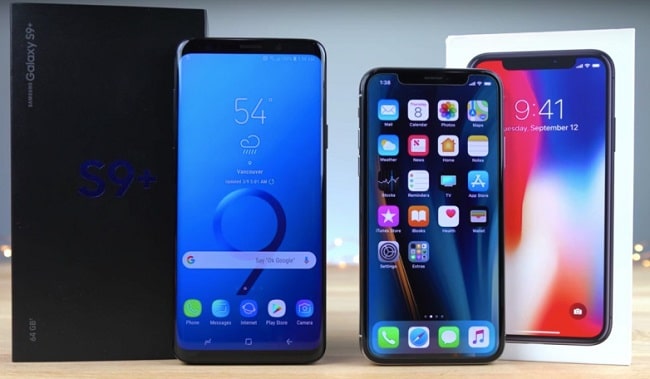 Galaxy S9 Plus ve iPhone X