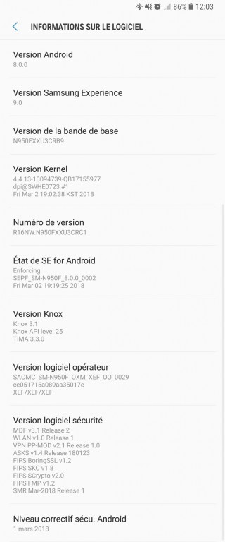 Galaxy Note 8 Android Oreo