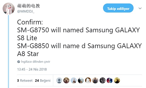 Galaxy S8 Lite ve Galaxy A8 Star