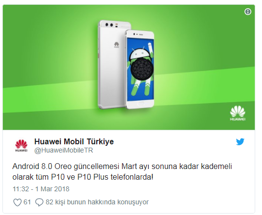 Huawei P10 Güncellemesi