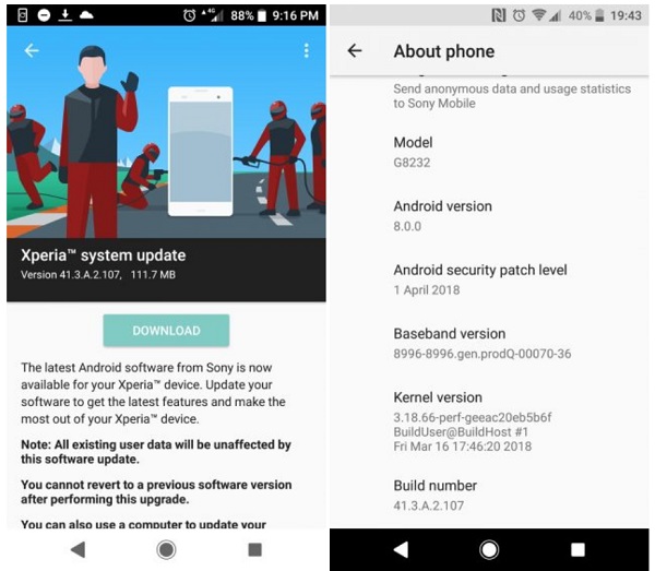 Sony Xperia telefonlar
