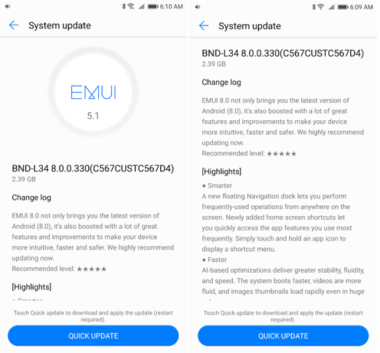 Huawei Mate SE Android Oreo