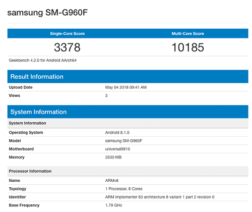 Galaxy S9 Plus için Android 8.1