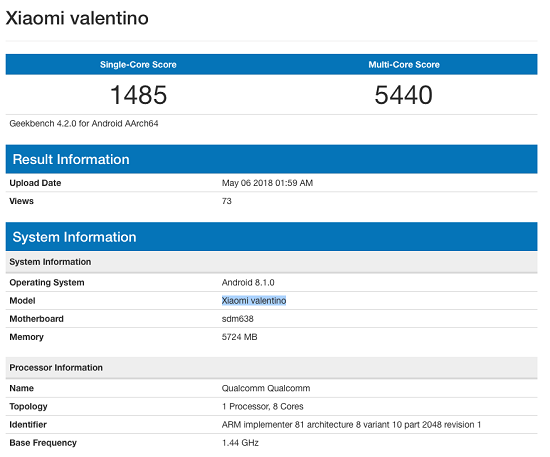 gizemli bir Xiaomi telefon Valentino
