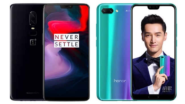 OnePlus 6 ve Honor 10