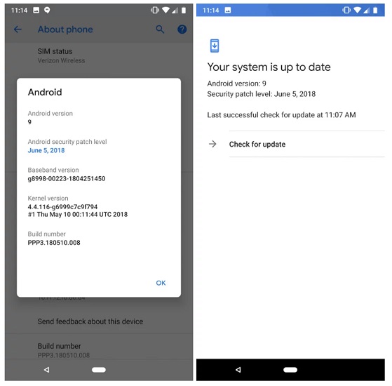 Android P beta 2