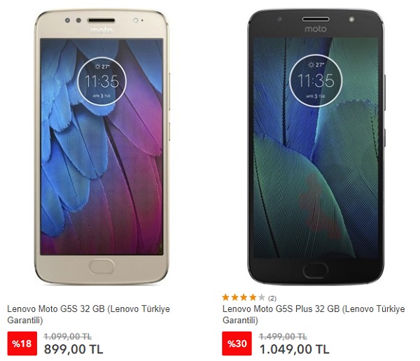 Lenovo Moto G5S ve G5S Plus