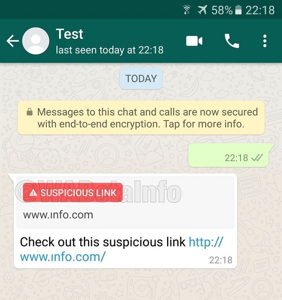 WhatsApp şüpheli linkler