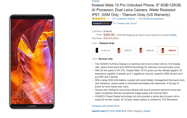 Huawei Mate 10 Pro