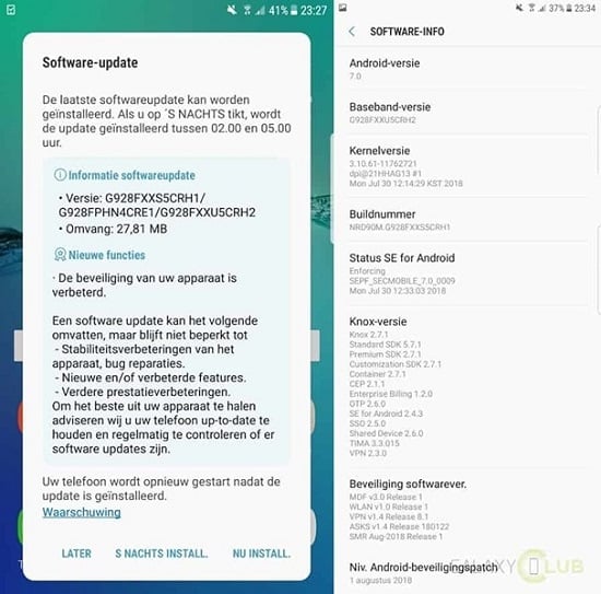 Galaxy A8 2018 ve S6 edge Plus için yeni güncellemeler