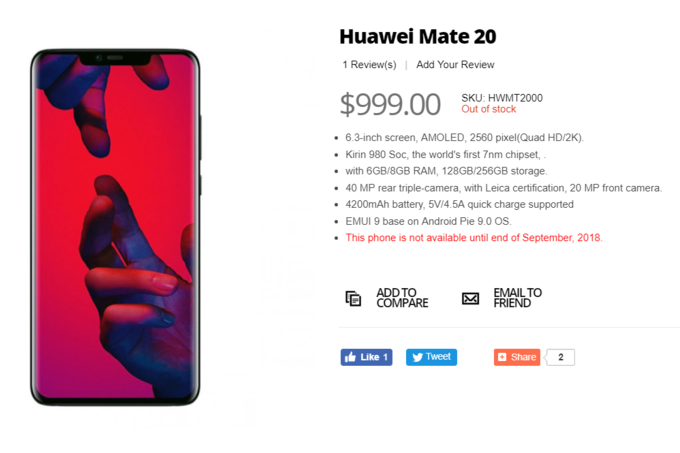Huawei Mate 20 ve Mate 20 Pro