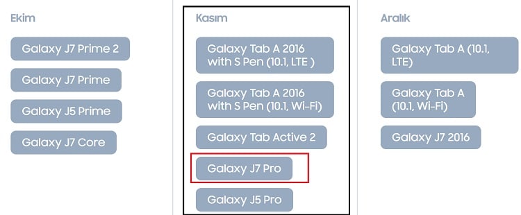 Galaxy J7 Pro Android Oreo