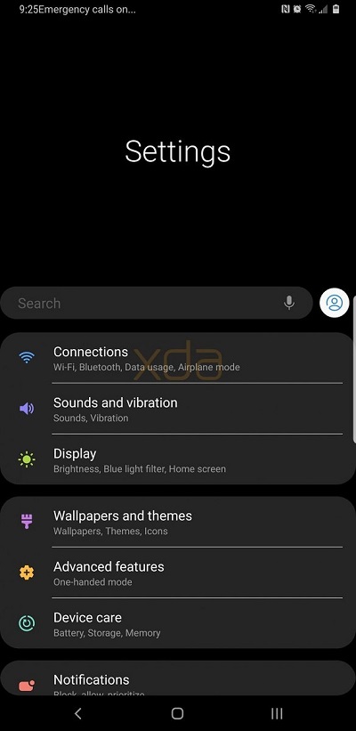 Galaxy S9 ve Galaxy S8 için karanlık tema