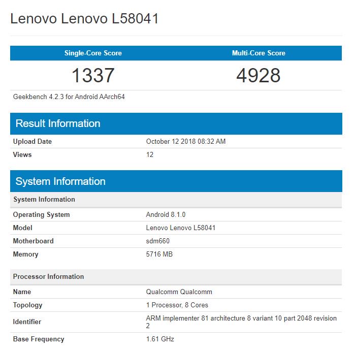 Lenovo S5 Pro benchmark