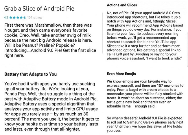 Samsung Android 9 Pie