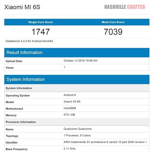 Xiaomi Mi 6S