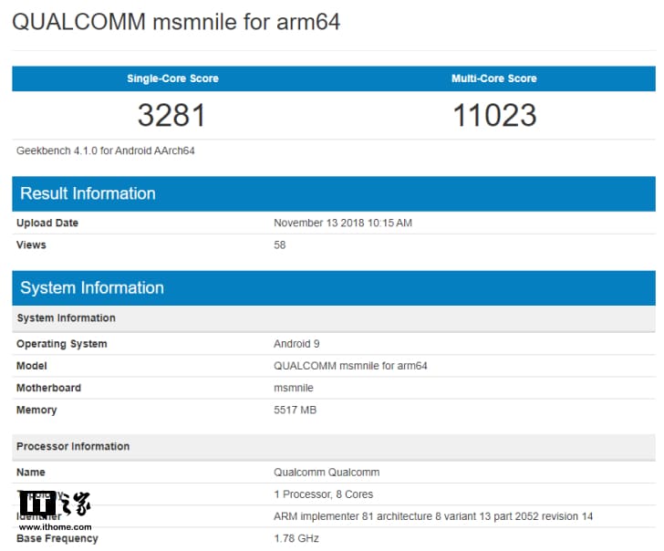 Snapdragon 8150 Geekbench