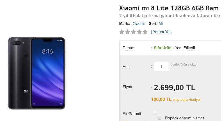 Xiaomi Mi 8 Lite