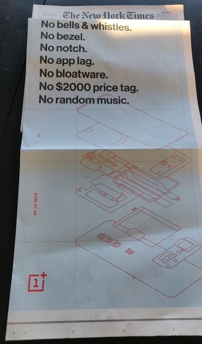 OnePlus 7 Pro gazete reklamı