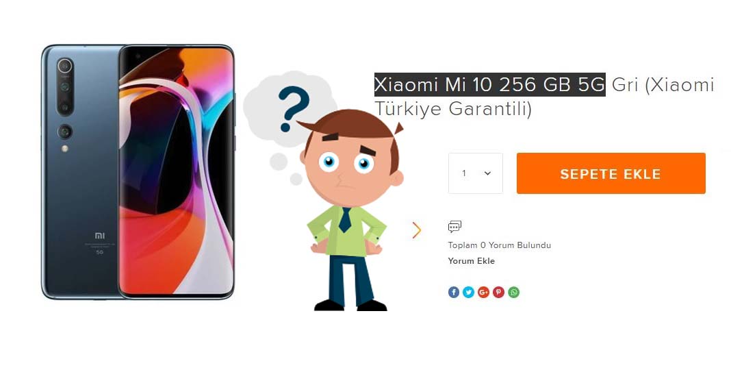 Xiaomi Mi 10 Türkiye