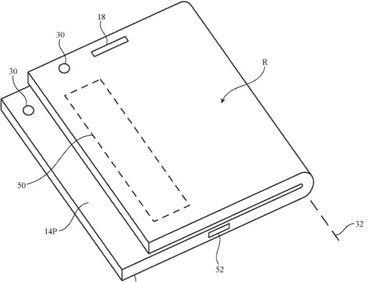 iPhone katlanabilir telefon modelinin olası şeması