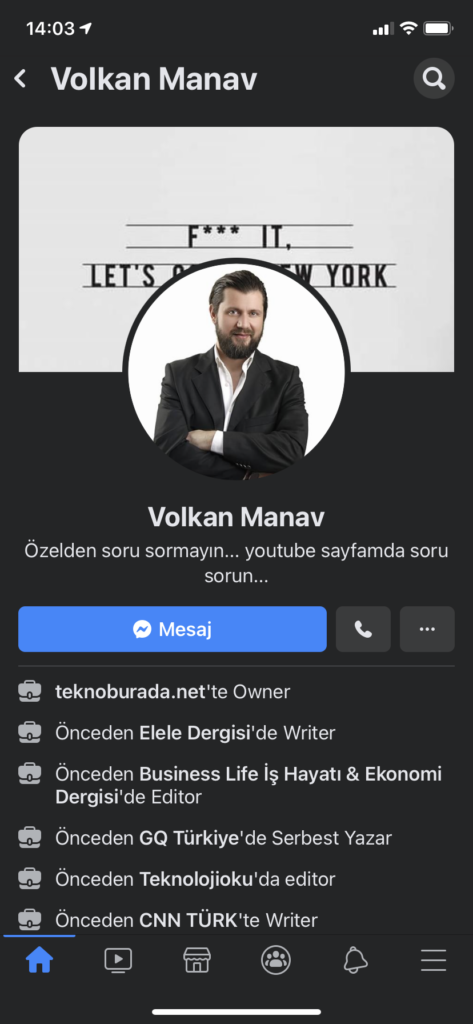 Facebook karanlık tema