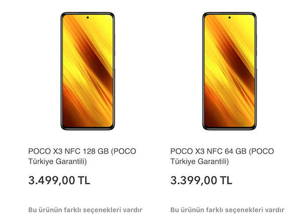 POCO X3 Türkiye fiyatı