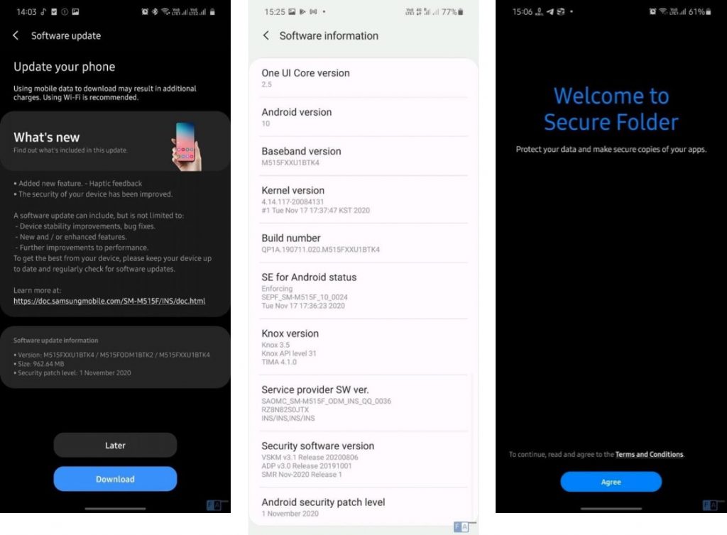 Galaxy M51 için One UI 2.5