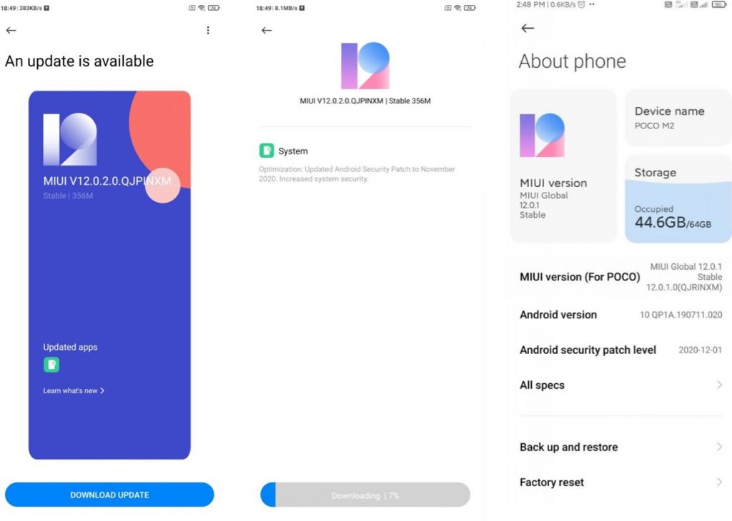 POCO M2 için MIUI 12