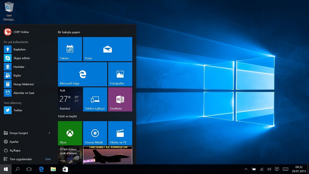 Windows 10 yükleme