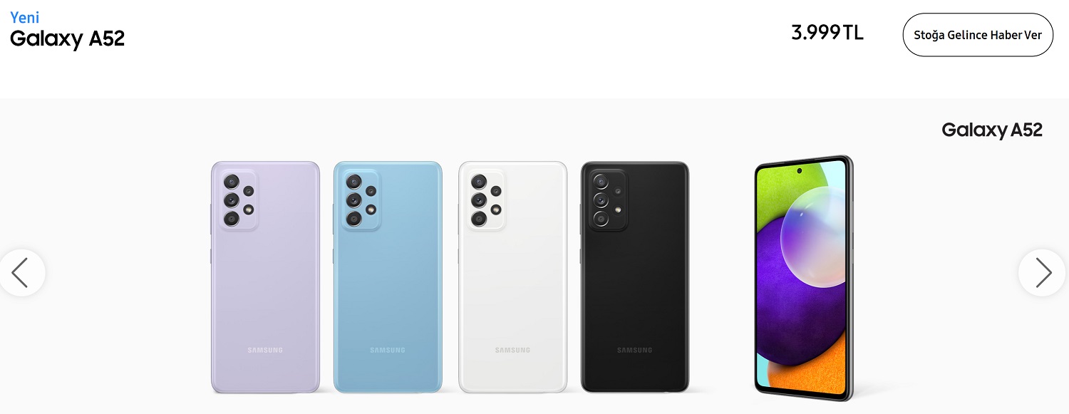 Galaxy A52 Türkiye Fiyatı