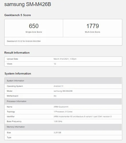 Samsung Galaxy M42 İşlemci