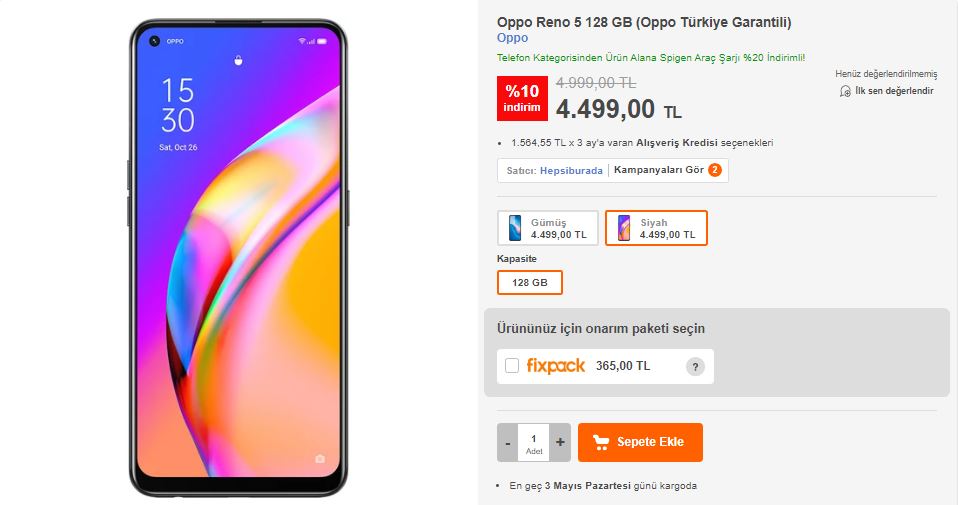 OPPO Reno 5 Fiyat