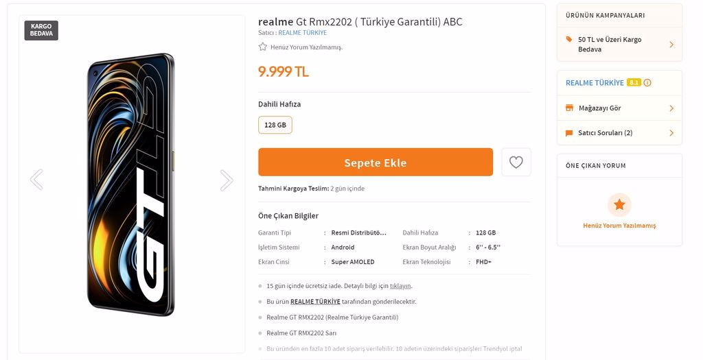 realme gt 5g türkiye