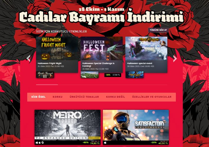 Steam Cadılar Bayramı İndirimi