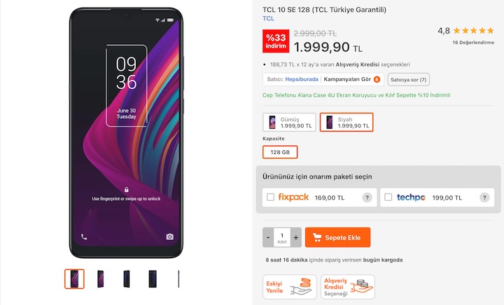TCL 10 SE Fiyatı
