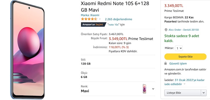 Redmi Note 10S 128GB