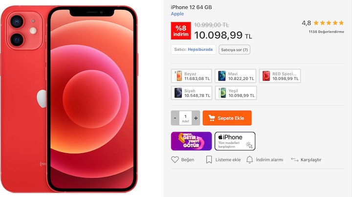 iPhone 12 fiyatı