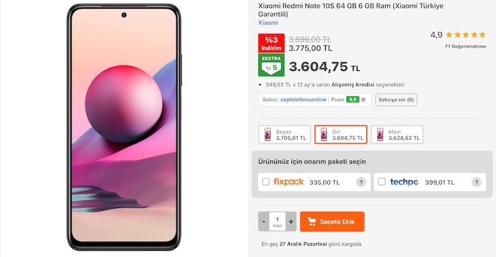 Redmi Note 10S özellikleri