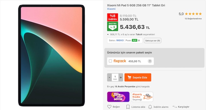 Xiaomi Mi Pad 5 özellikleri