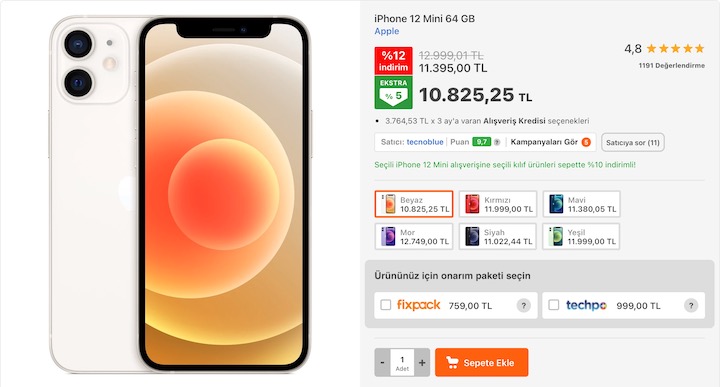 iPhone 12 Mini fiyatı