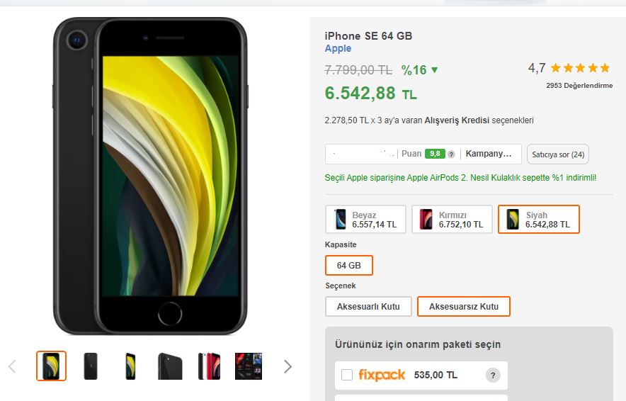 iPhone SE 2020 Fiyatı