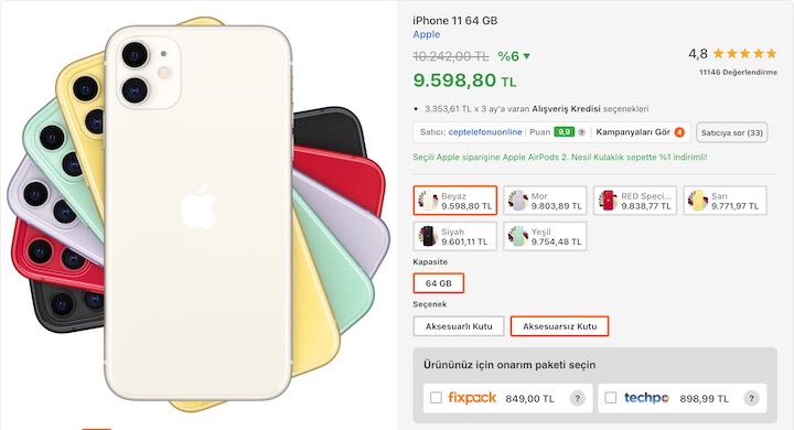 iPhone 11 fiyatı
