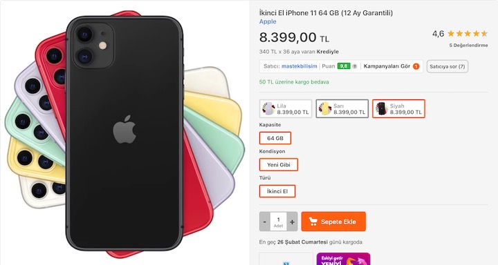 ikinci El iPhone 11
