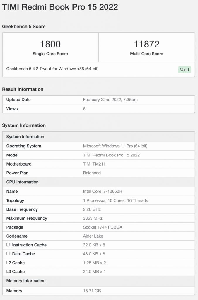 RedmiBook Pro 15
