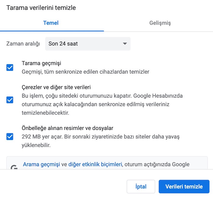 Google Chrome Önbellek Temizleme Nasıl Yapılır?