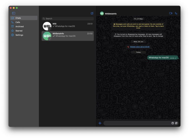 WhatsApp Apple M