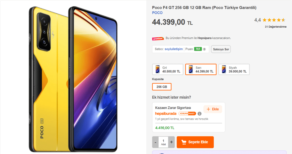 Poco F4 GT 256 GB Fiyatları, Özellikleri ve Yorumları